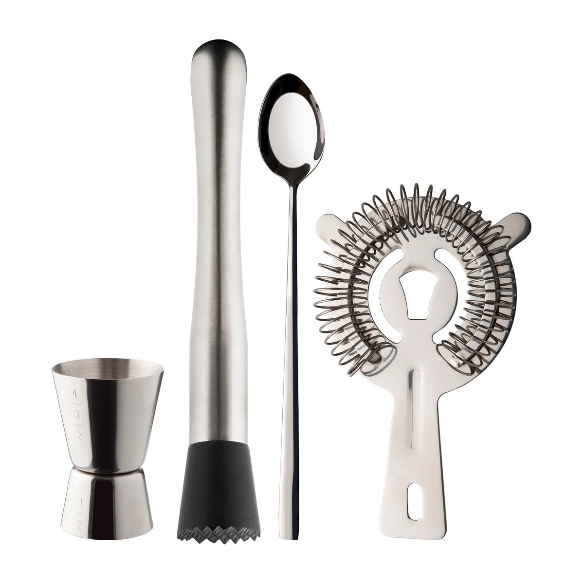 Dorre Dillon bar set 4 pieces Stainless steel | Scandinavian Design | Wine & barware | Silver-coloured
