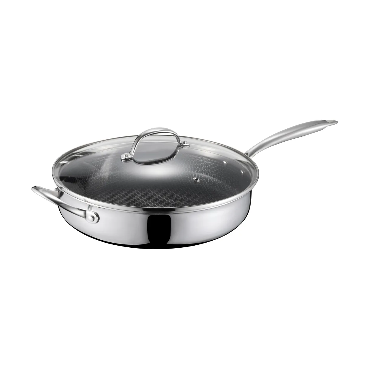 Dorre Eminence frying pan with glass lid o30 cm | Scandinavian Design | Frying pans & skillets | Silver-coloured