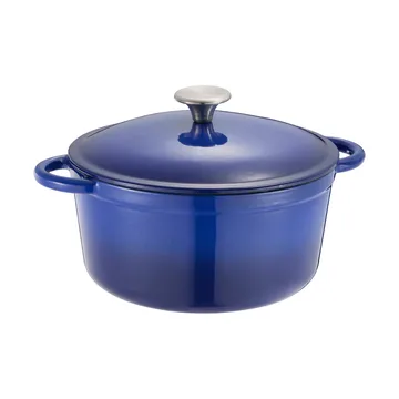 Gretl cast iron casserole, round, stainless steel knob, 4 L - Blue - Dorre