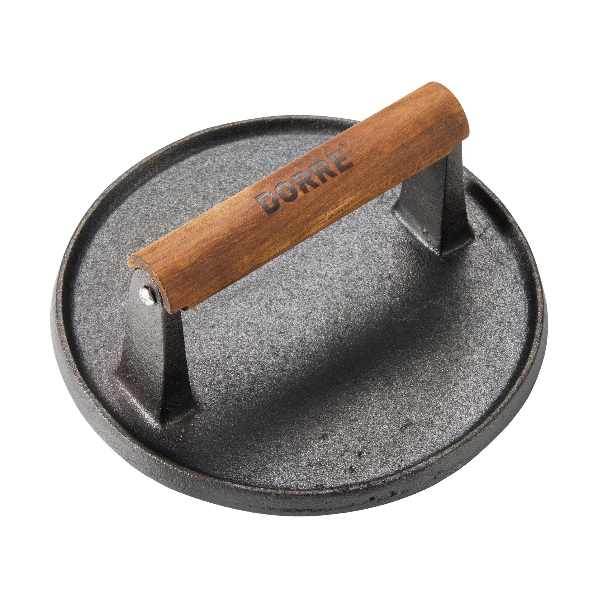 Hally hamburger press Ø17.7 cm, Cast iron-acacia Dorre