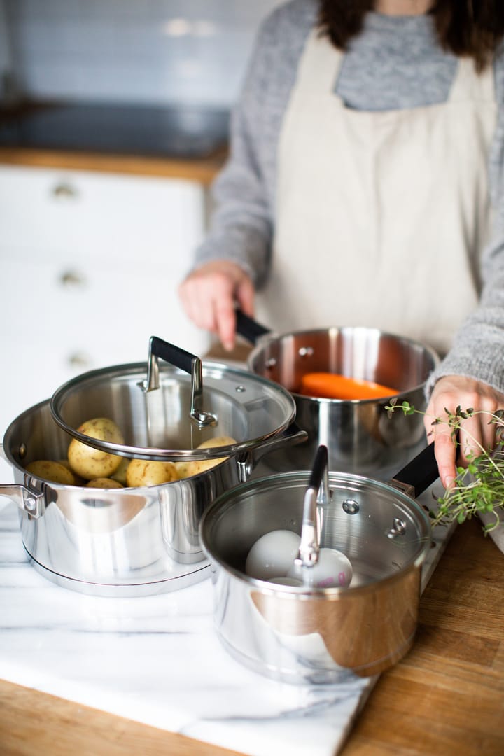 Kaci saucepan set 6 pieces, Stainless steel Dorre