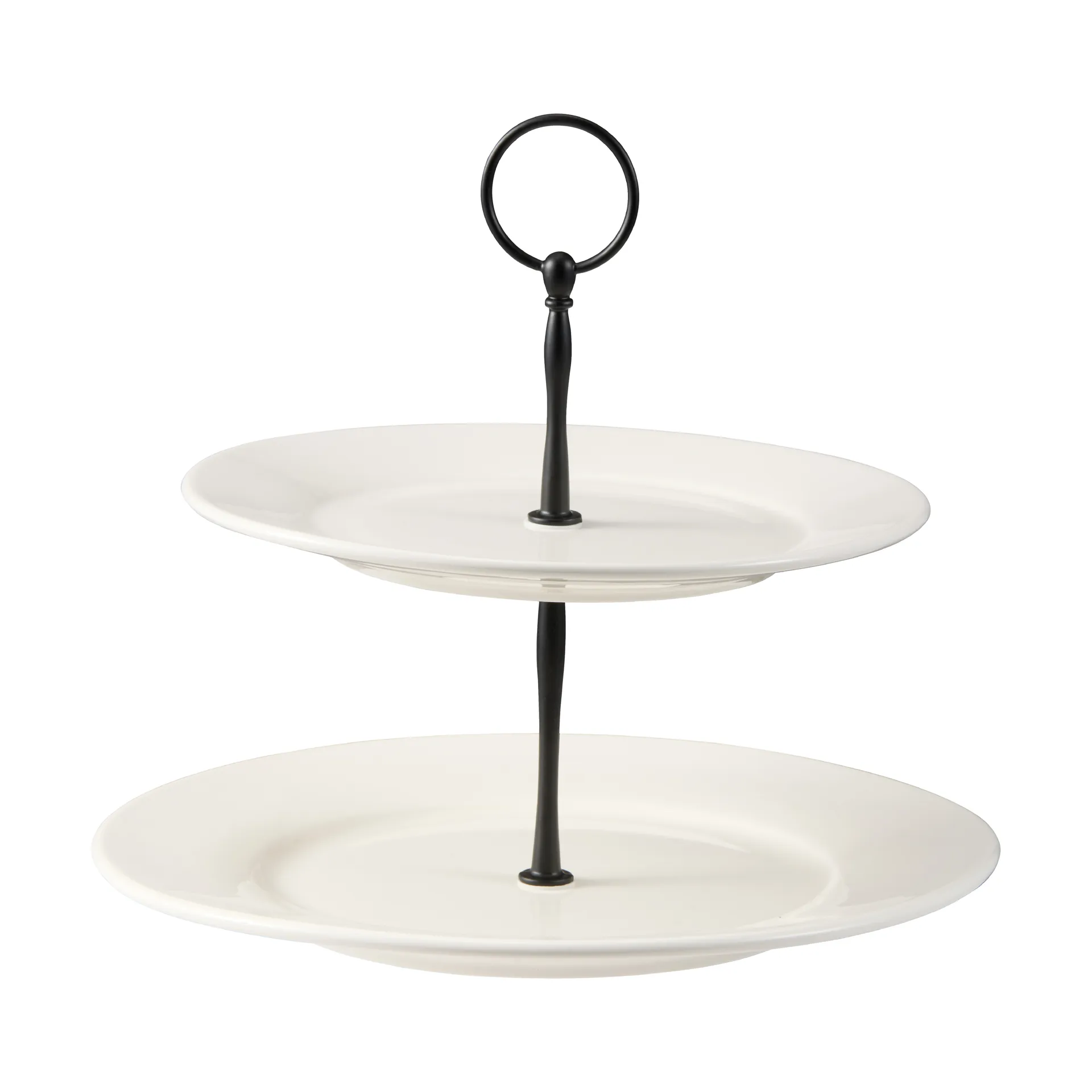 Kafi cake stand 2 tiers porcelain, White Dorre