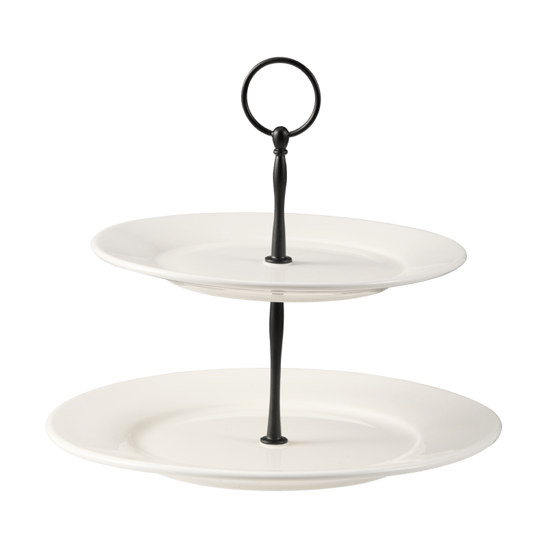 Dorre Kafi cake stand 2 tiers porcelain White