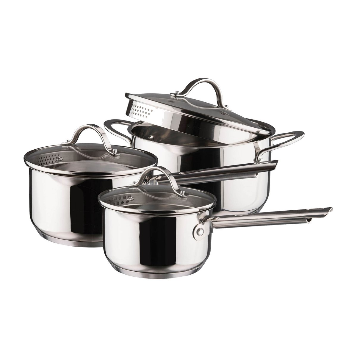 Dorre Kosmo saucepan set 3 pieces Stainless steel | Scandinavian Design | Saucepan sets | Silver-coloured