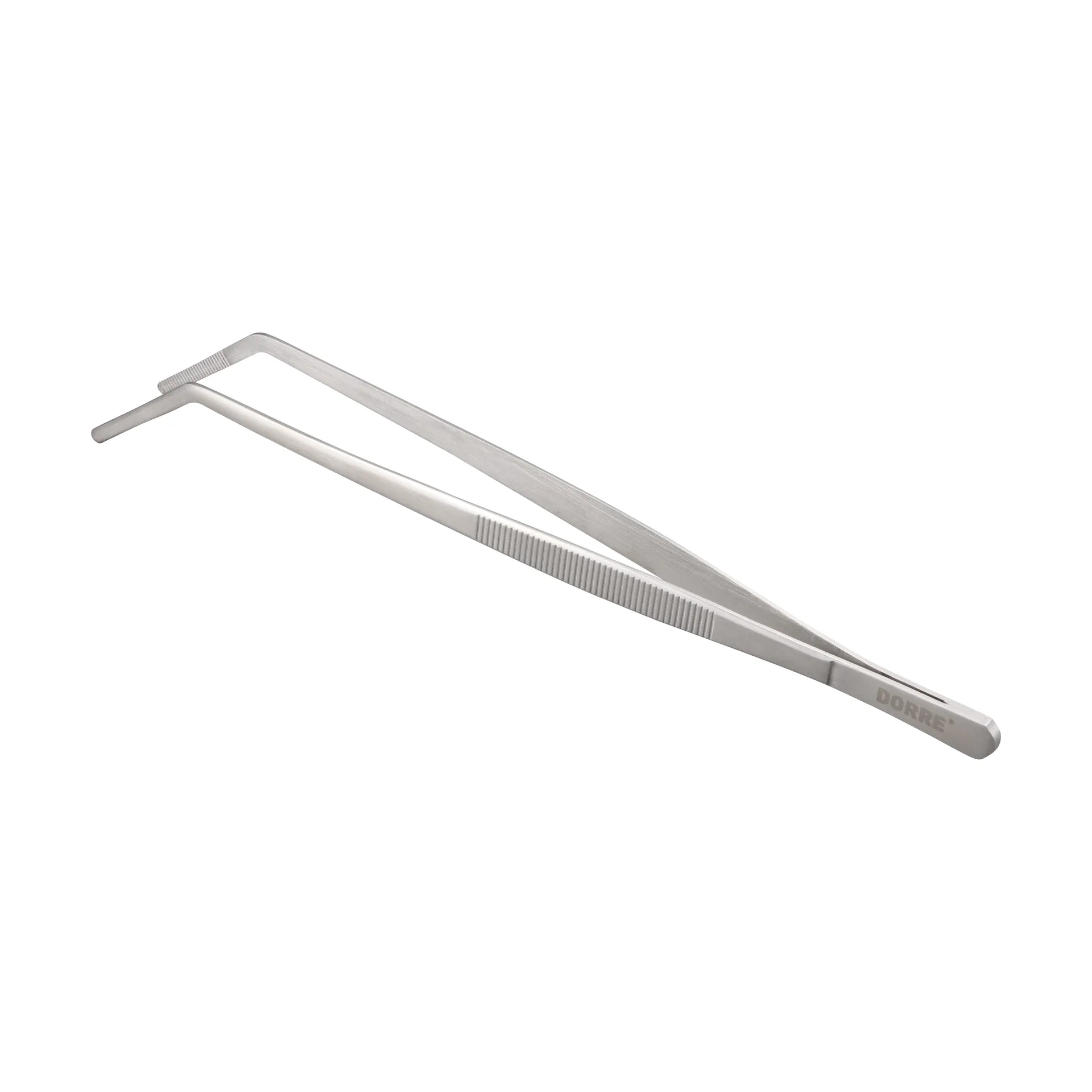 Miah food tweezers bent tip 24x2.5 cm, Stainless steel Dorre