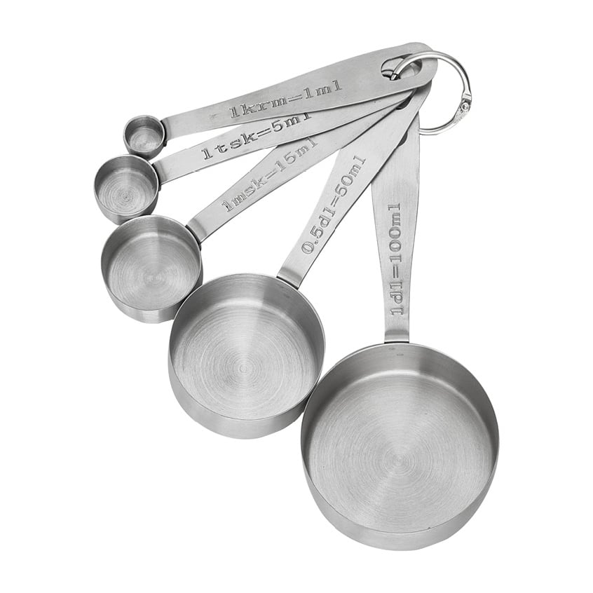 Dorre Myah measuring set 5 pieces Stainless steel | Scandinavian Design | Measuring spoons, cups & jugs | Silver-coloured