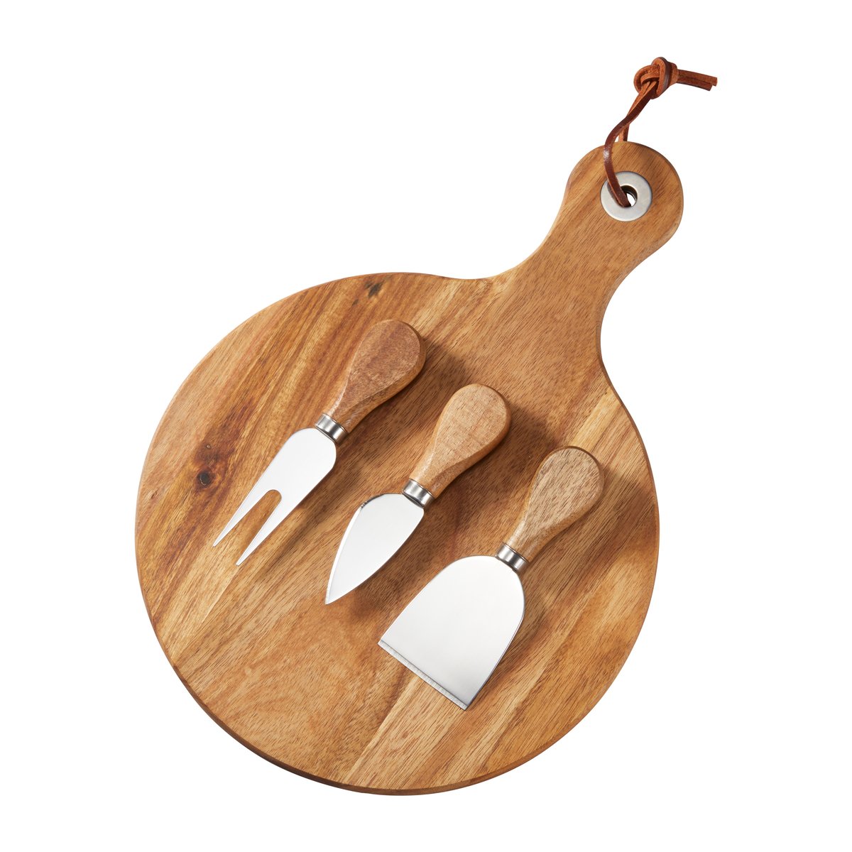 Dorre Oline cheese tray acacia 4 pieces o23 cm | Scandinavian Design | Cheese knives | Beige
