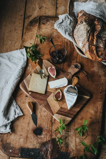 Ollie Cheese Tray herringbone pattern 4 pieces - FSC Acacia - Dorre