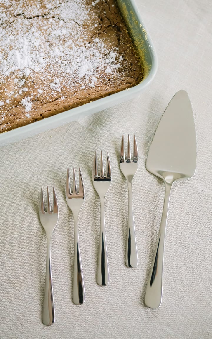 Sallie serving set - 6 cake fork & cake slice - Stainless steel - Dorre