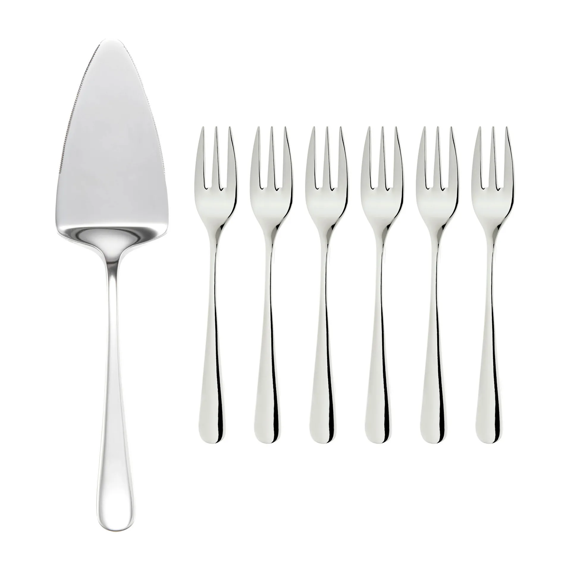 Sallie serving set - 6 cake fork & cake slice, Stainless steel Dorre