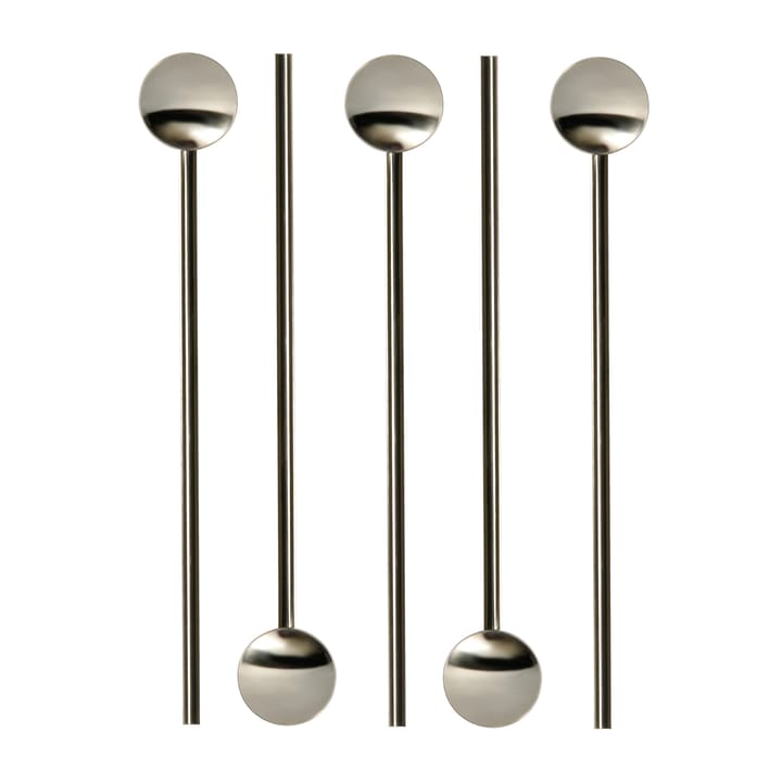 Tor cocktailspoon with straw 20 cm 6-pack - Stainless steel - Dorre