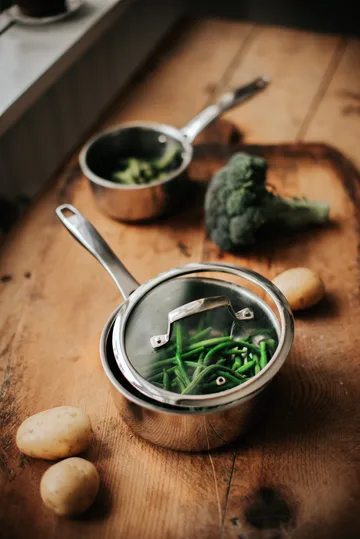 Trivence saucepan - Stainless steel, glass lid, 1.5 L - Dorre