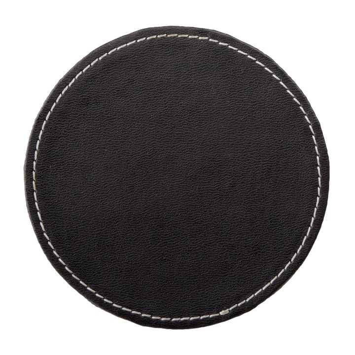 Visby coaster Ø10 cm 6-pack - Black - Dorre