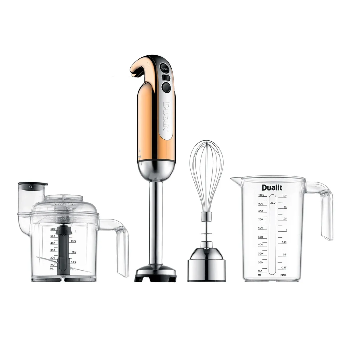 Dualit hand blender with accessories, Copper Dualit