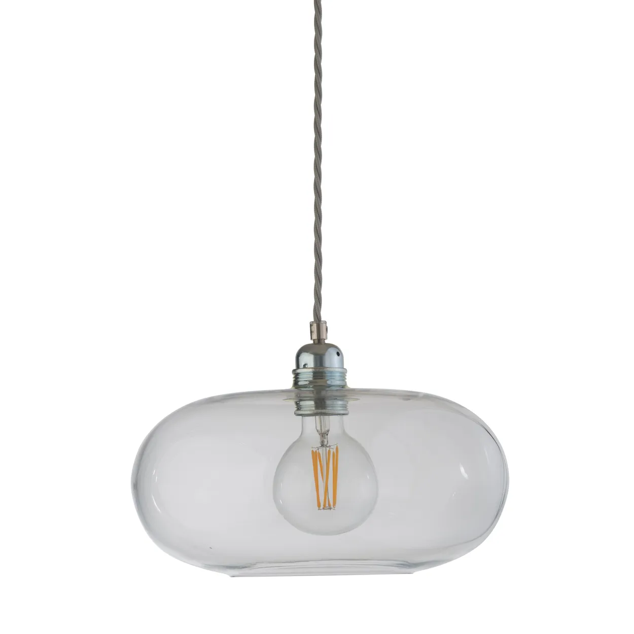 EBB & FLOW Horizon ceiling lamp o 29 cm clear + silver-coloured cord