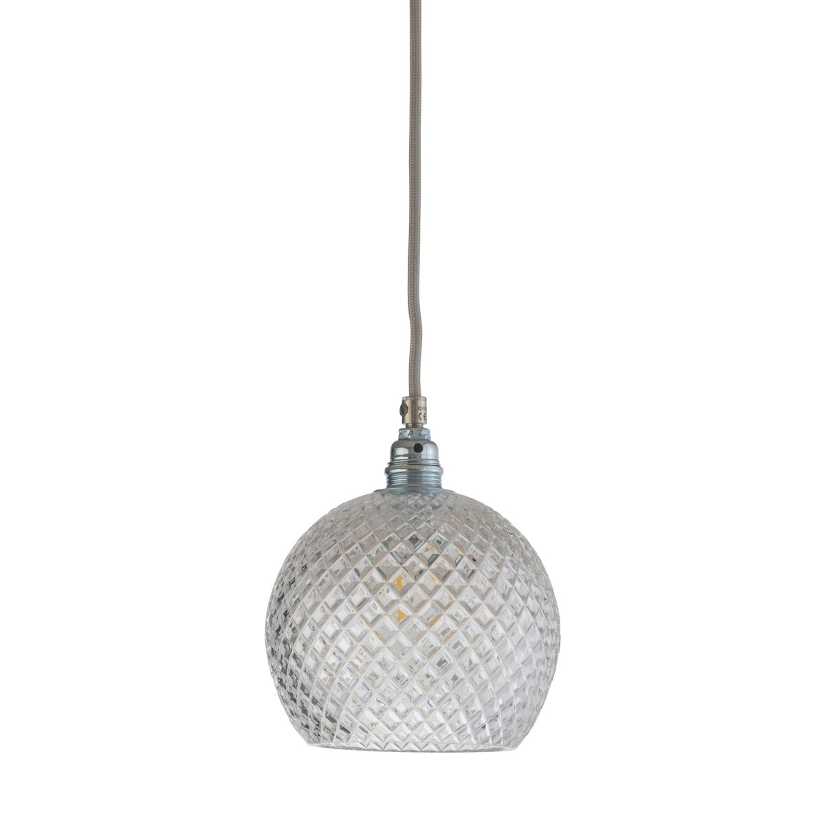 EBB & FLOW Rowan ceiling lamp Chrystal o 15.5 cm small + silver-coloured cord