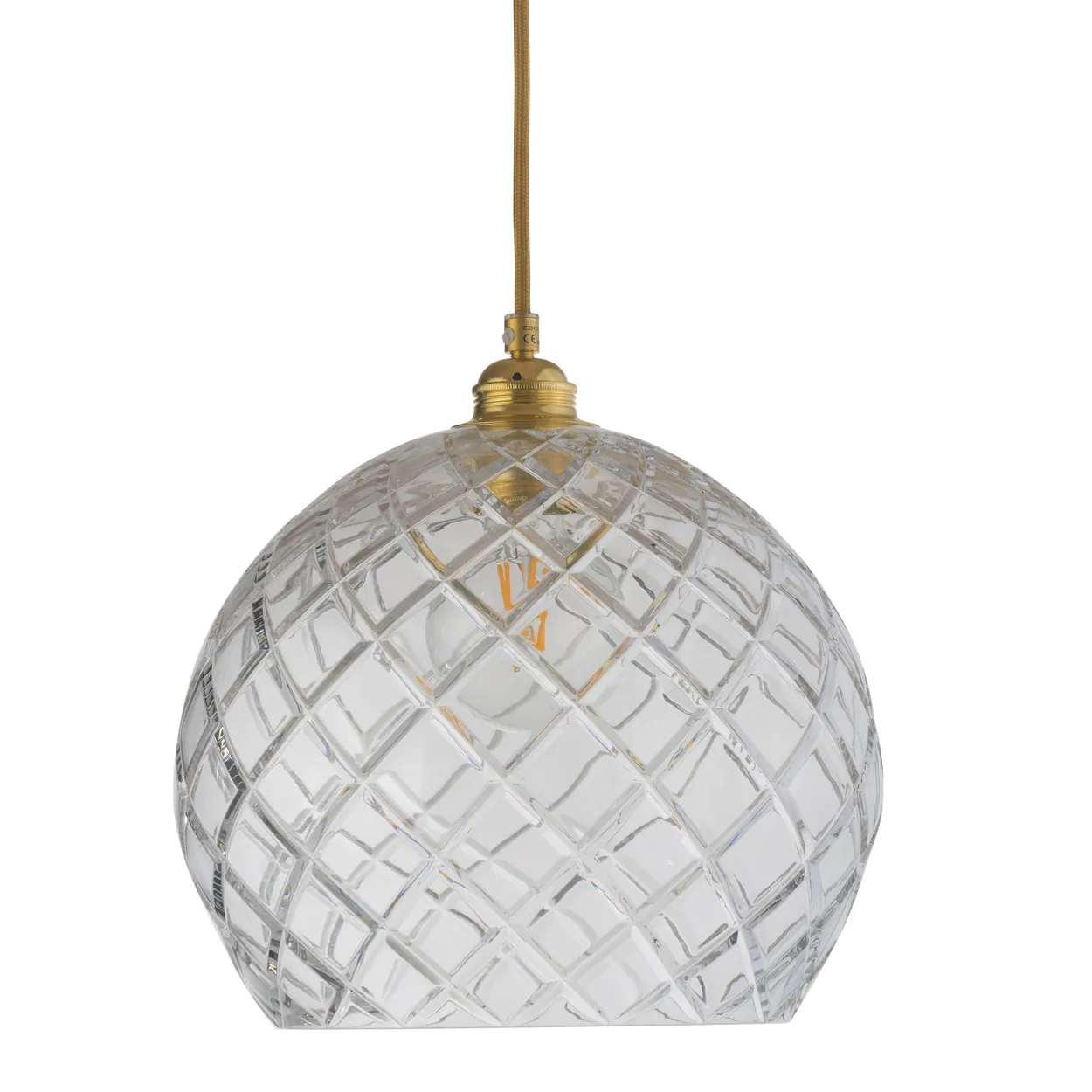 EBB & FLOW Rowan ceiling lamp Chrystal o 28 cm medium + gold-coloured cord