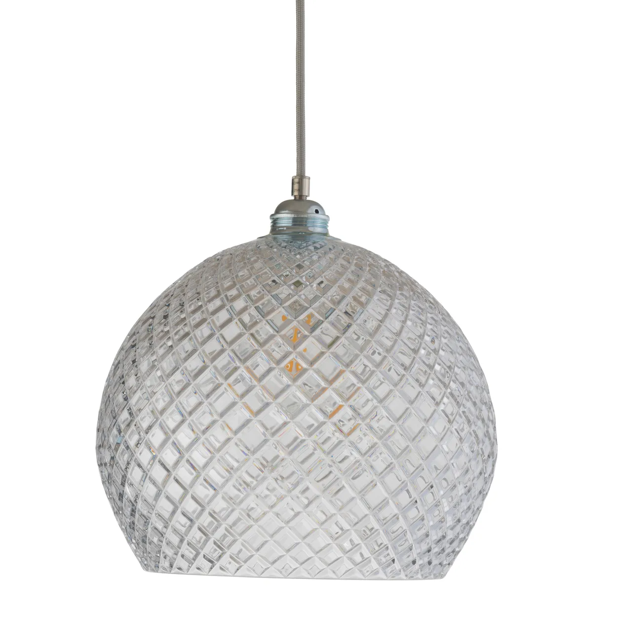 EBB & FLOW Rowan ceiling lamp Chrystal o 28 cm small + silver-coloured cord