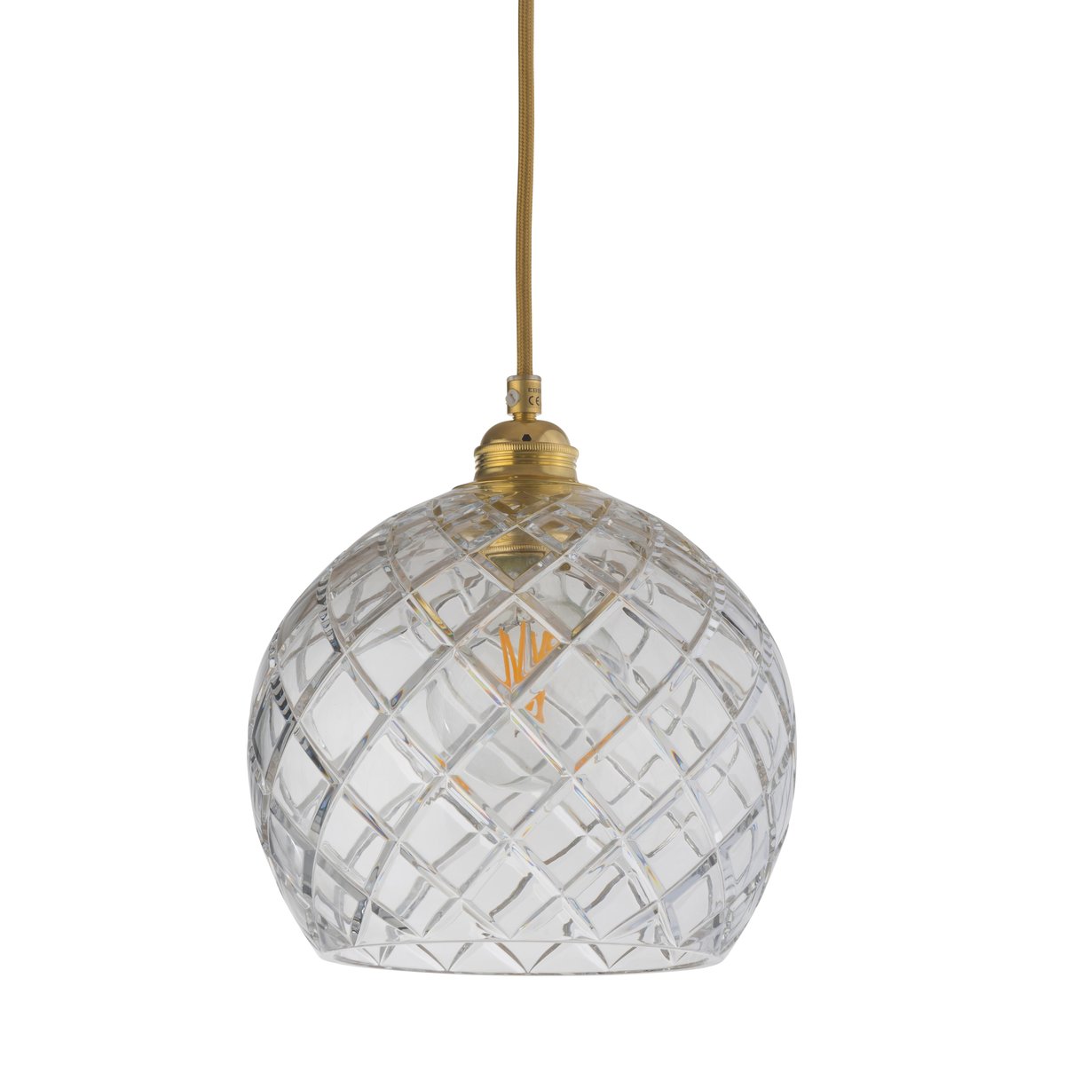 EBB & FLOW Rowan ceiling lamp Crystal o 22 cm medium + gold-coloured cord