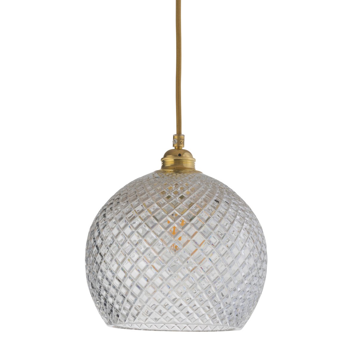 EBB & FLOW Rowan ceiling lamp Crystal o 22 cm small + gold-coloured cord