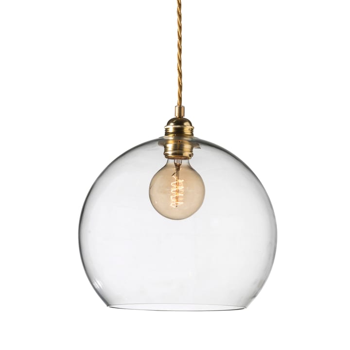 Rowan pendant lamp L, Ø 28 cm - clear, gold cord - EBB & FLOW