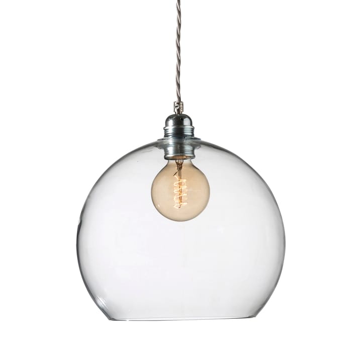 Rowan pendant lamp L, Ø 28 cm - clear, silver cord - EBB & FLOW