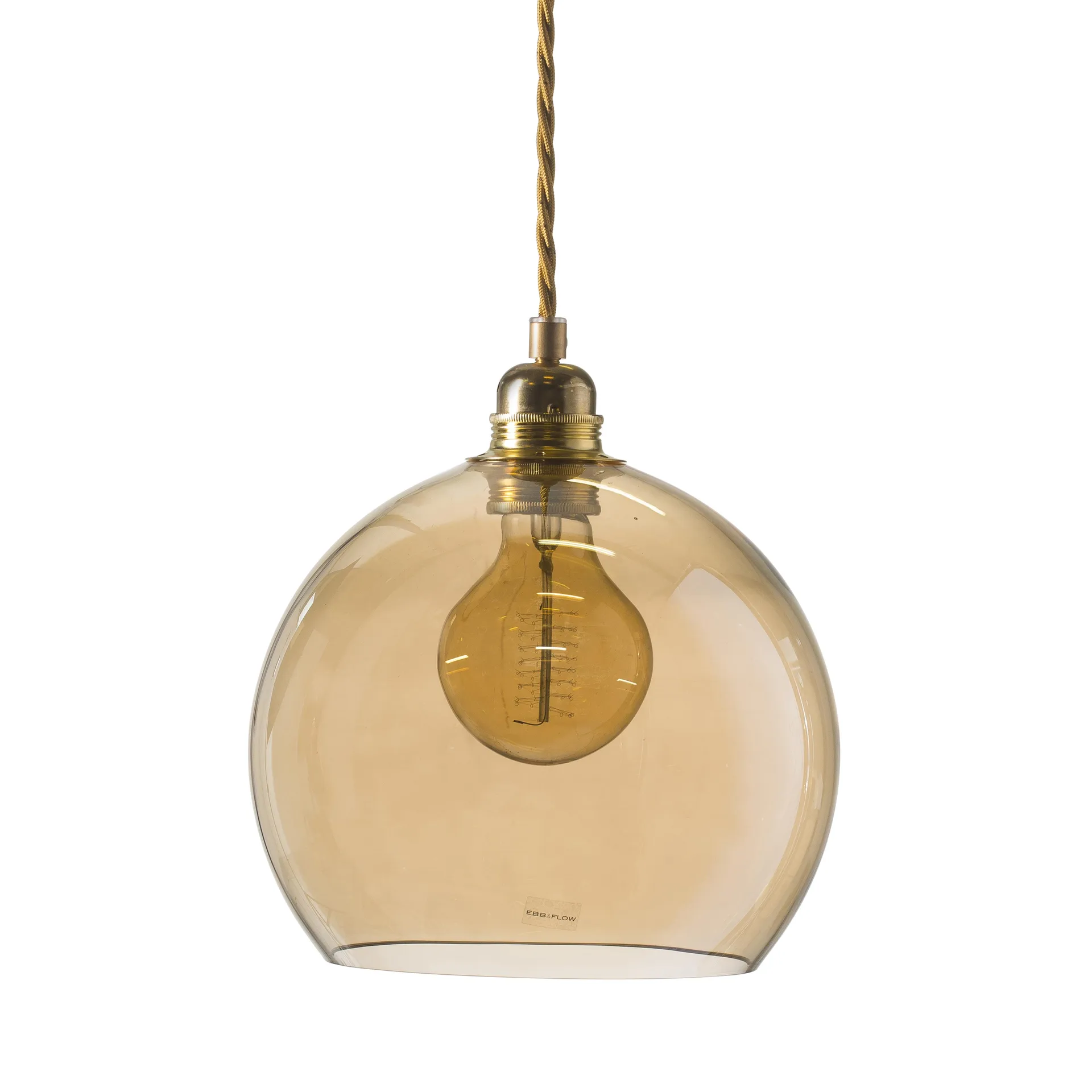 Rowan pendant lamp M, Ø 22 cm, golden smoke EBB & FLOW