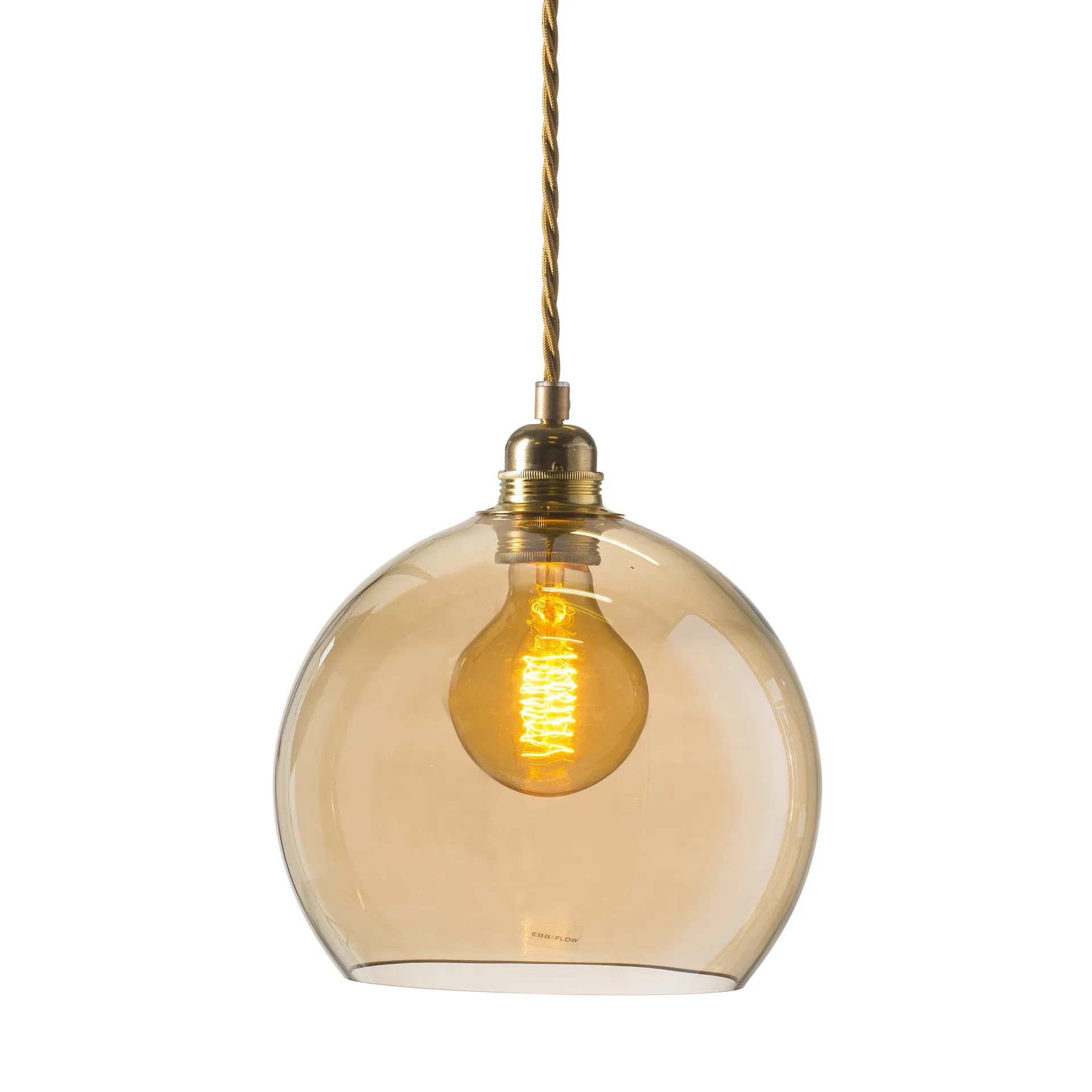 Rowan pendant lamp M, Ø 22 cm, golden smoke EBB & FLOW