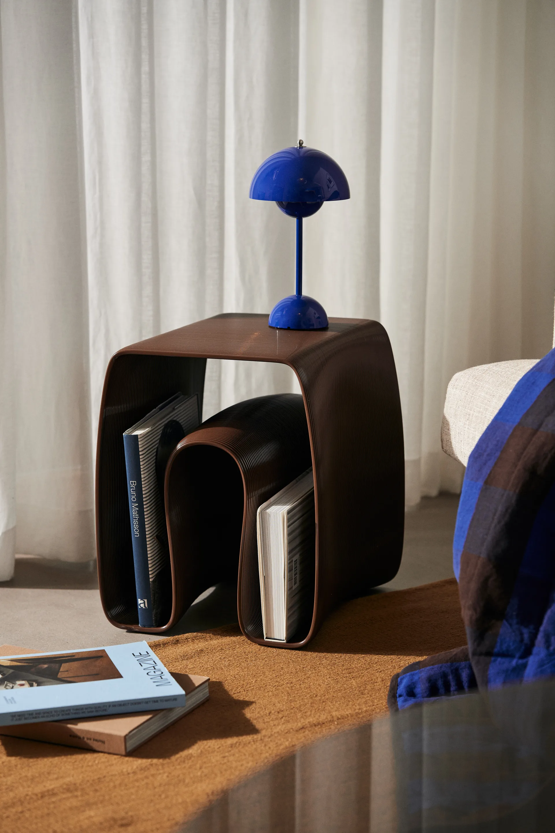 Eel side table 38x40 cm, Chocolate Ekbacken Studios