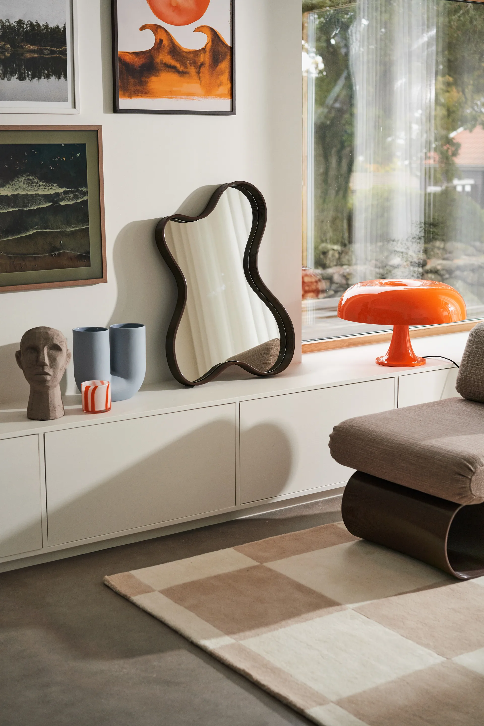 Pebble mirror small 56x76 cm, Chocolate Ekbacken Studios