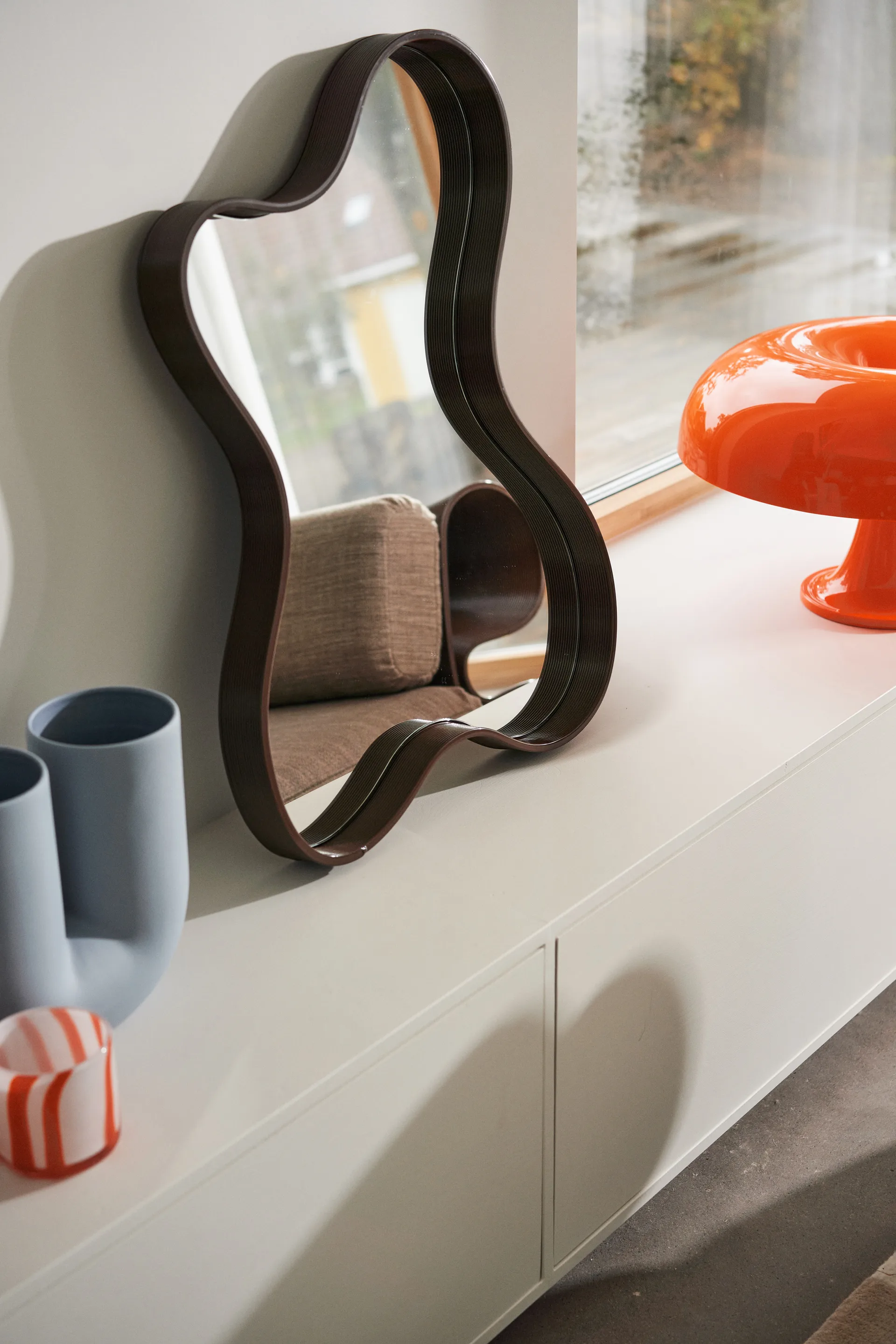 Pebble mirror small 56x76 cm, Chocolate Ekbacken Studios