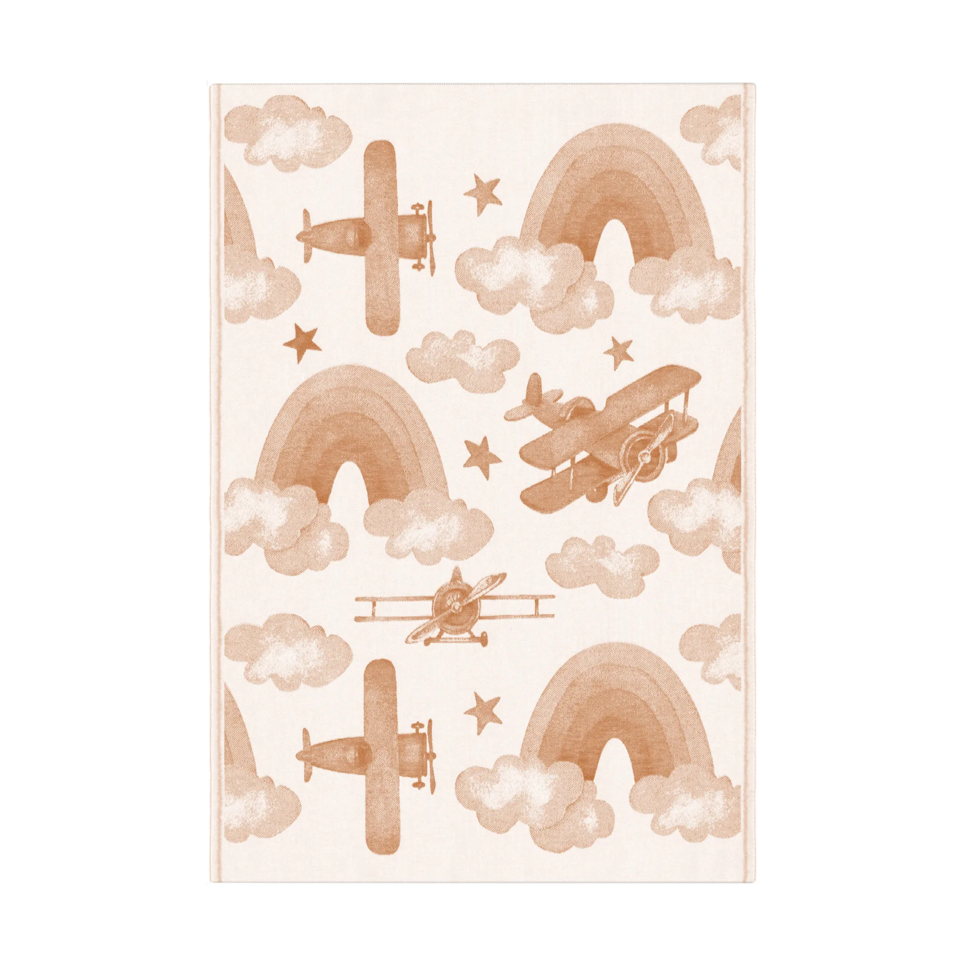 Airplane baby blanket 72x105 cm, Brown Ekelund Linneväveri