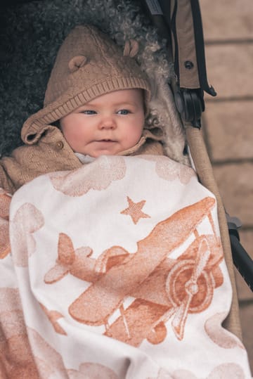 Airplane baby blanket 72x105 cm - Brown - Ekelund Linneväveri