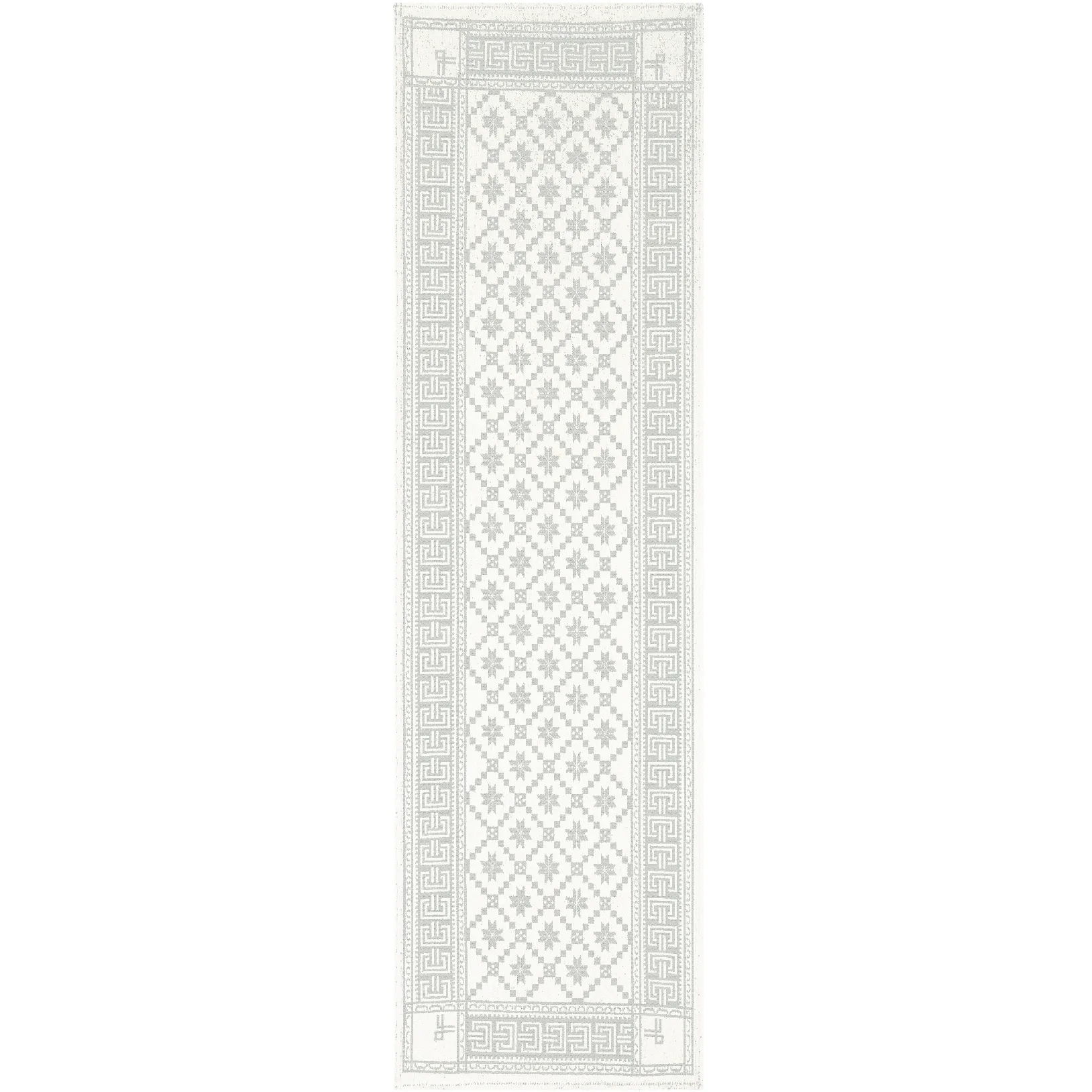 Åttebladrose table runner 50x150 cm, Beige Ekelund Linneväveri