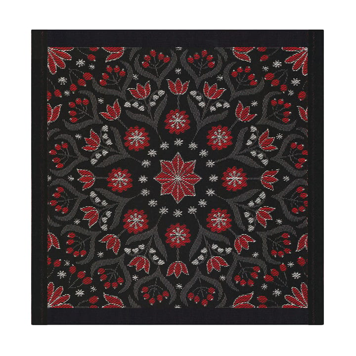 Bettys jul napkin 35x35 cm - Red-black - Ekelund Linneväveri