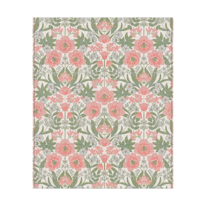 Bettys tulpaner blanket 140x170 cm - Pink-green - Ekelund Linneväveri