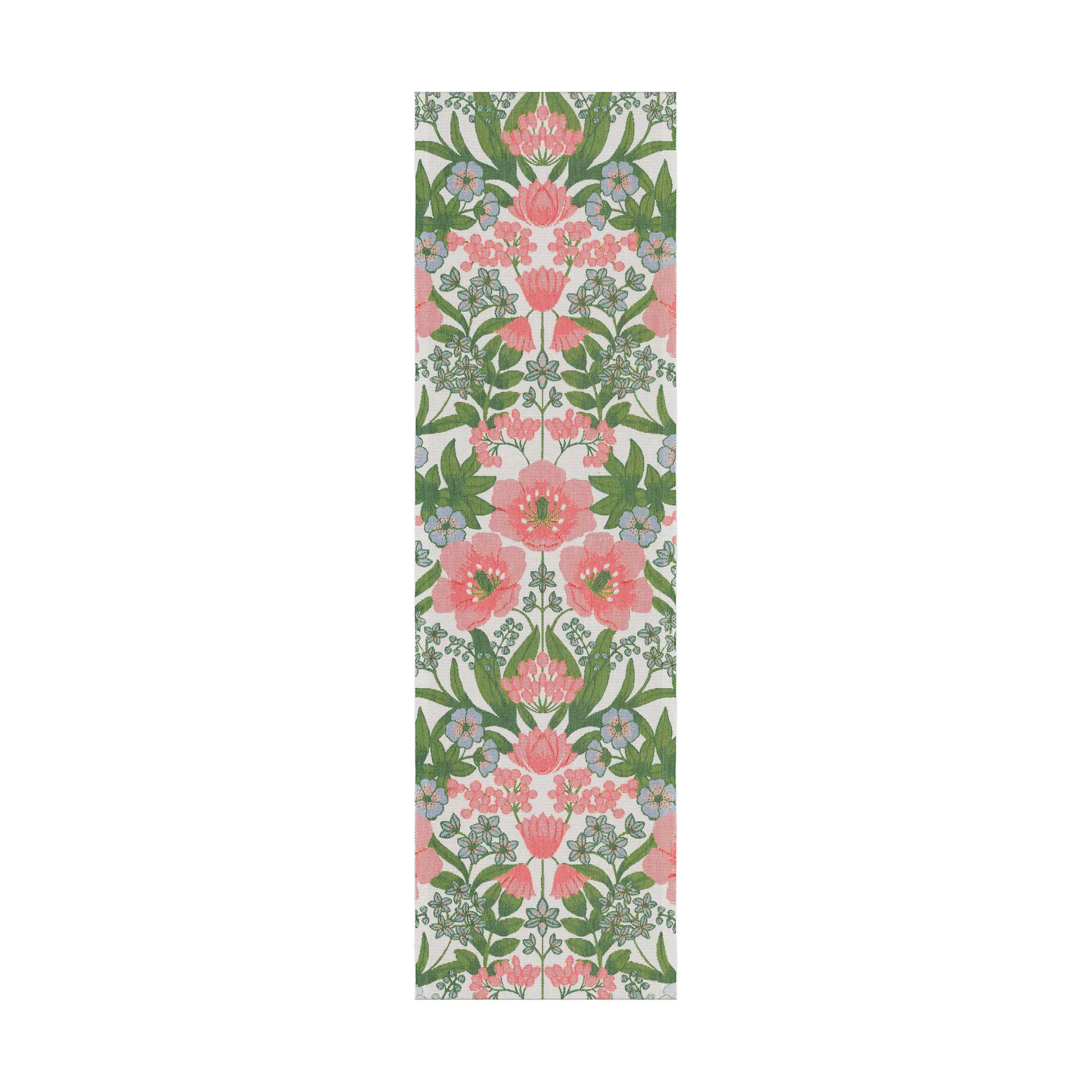 Bettys tulpaner table runner 35x120 cm, Pink-green Ekelund Linneväveri