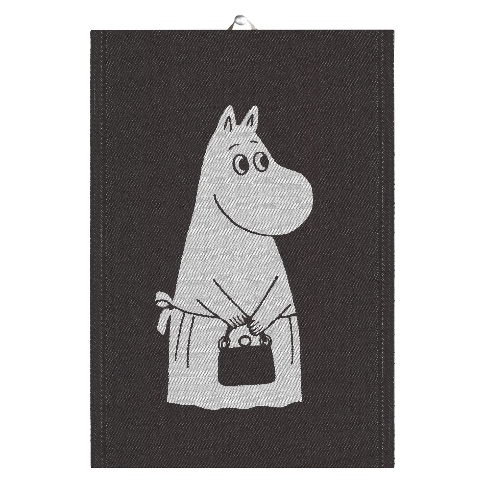 Big Moominmamma kitchen towel 35x50 cm, black Ekelund Linneväveri