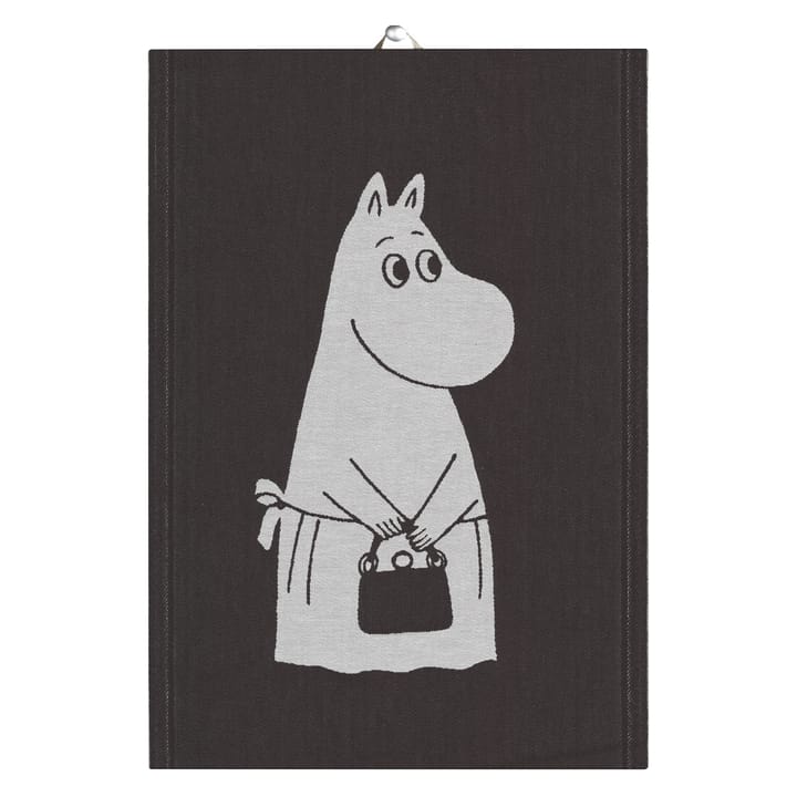 Big Moominmamma kitchen towel 35x50 cm - black - Ekelund Linneväveri