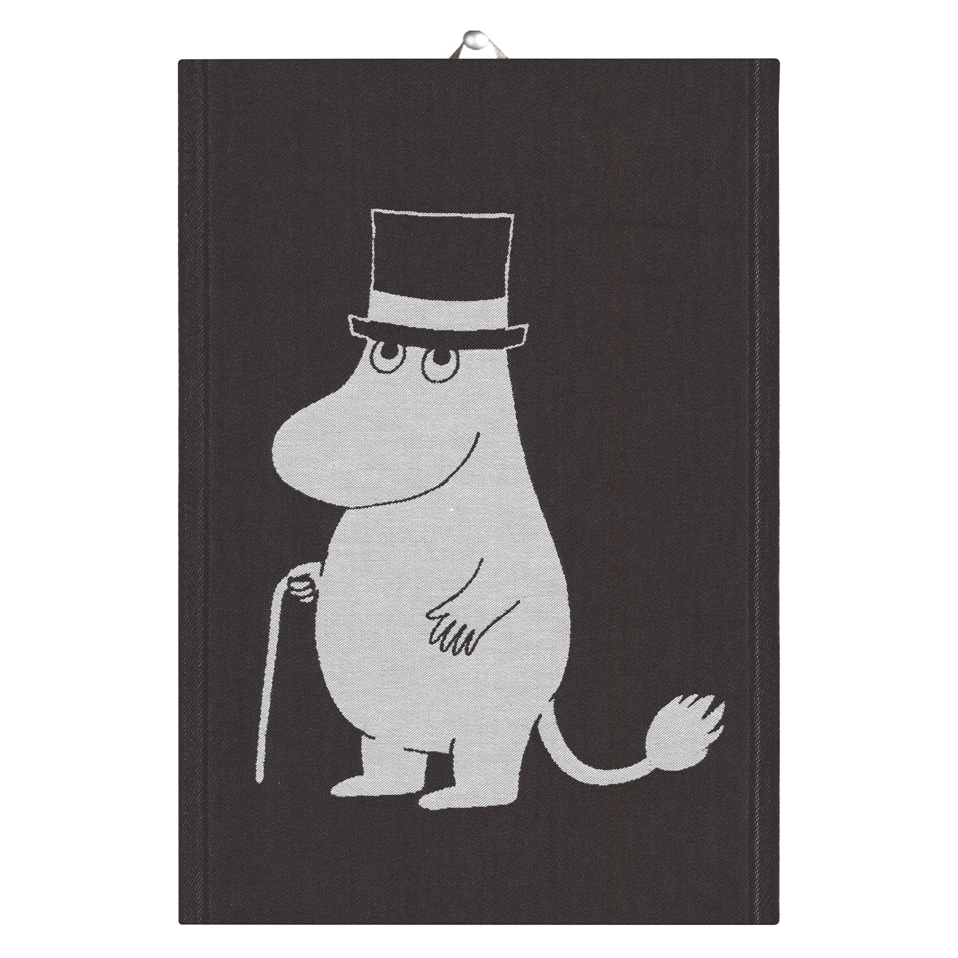 Big Moominpappa kitchen towel 35x50 cm, black Ekelund Linneväveri