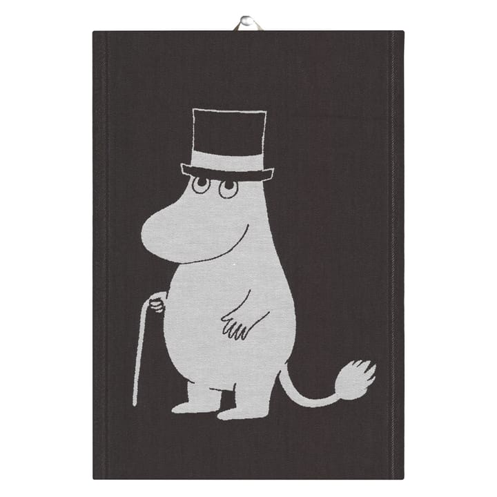 Big Moominpappa kitchen towel 35x50 cm - black - Ekelund Linneväveri