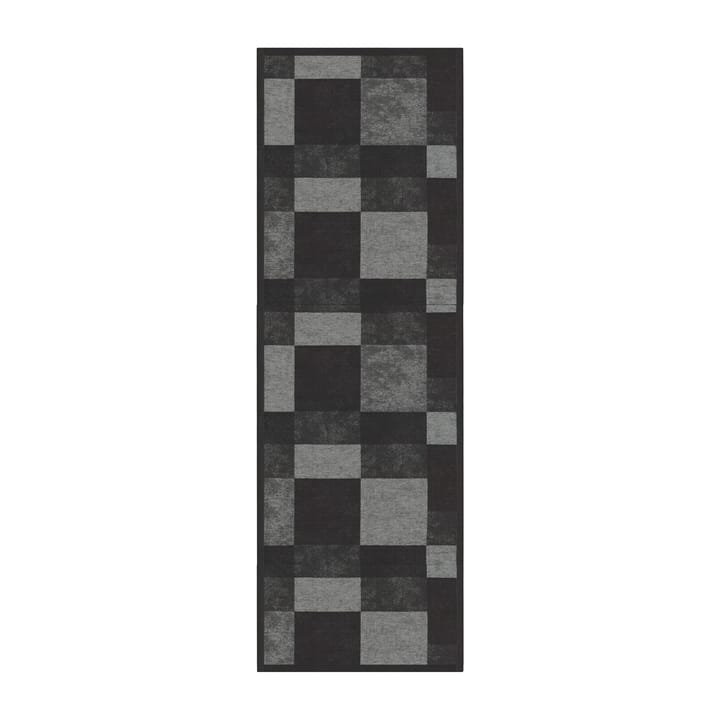 Block tablerunner 50x150 cm - Black - Ekelund Linneväveri