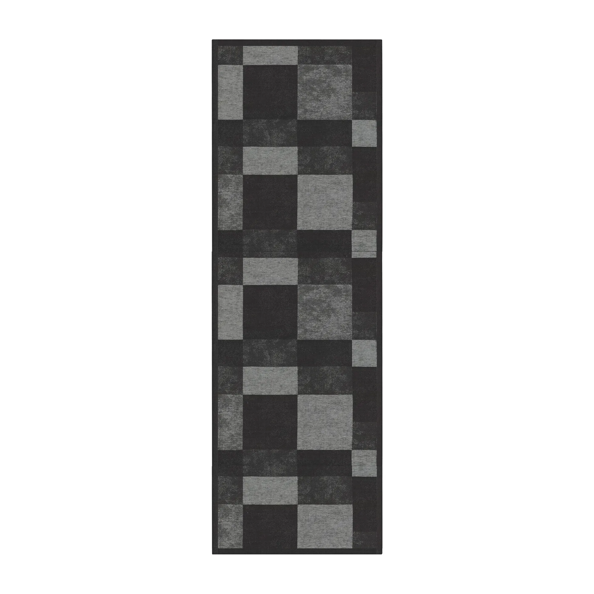 Block tablerunner 50x150 cm, Black Ekelund Linneväveri