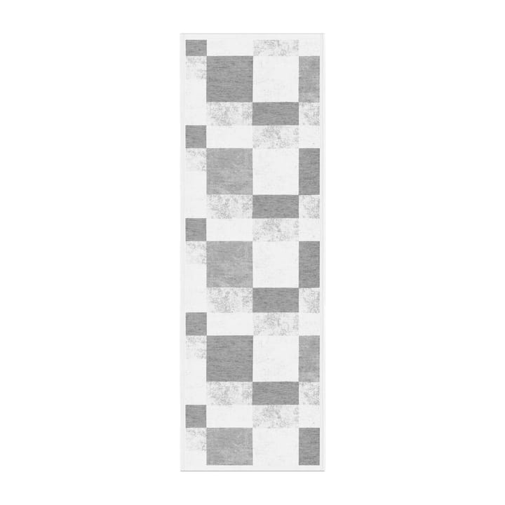 Block tablerunner 50x150 cm - grey - Ekelund Linneväveri