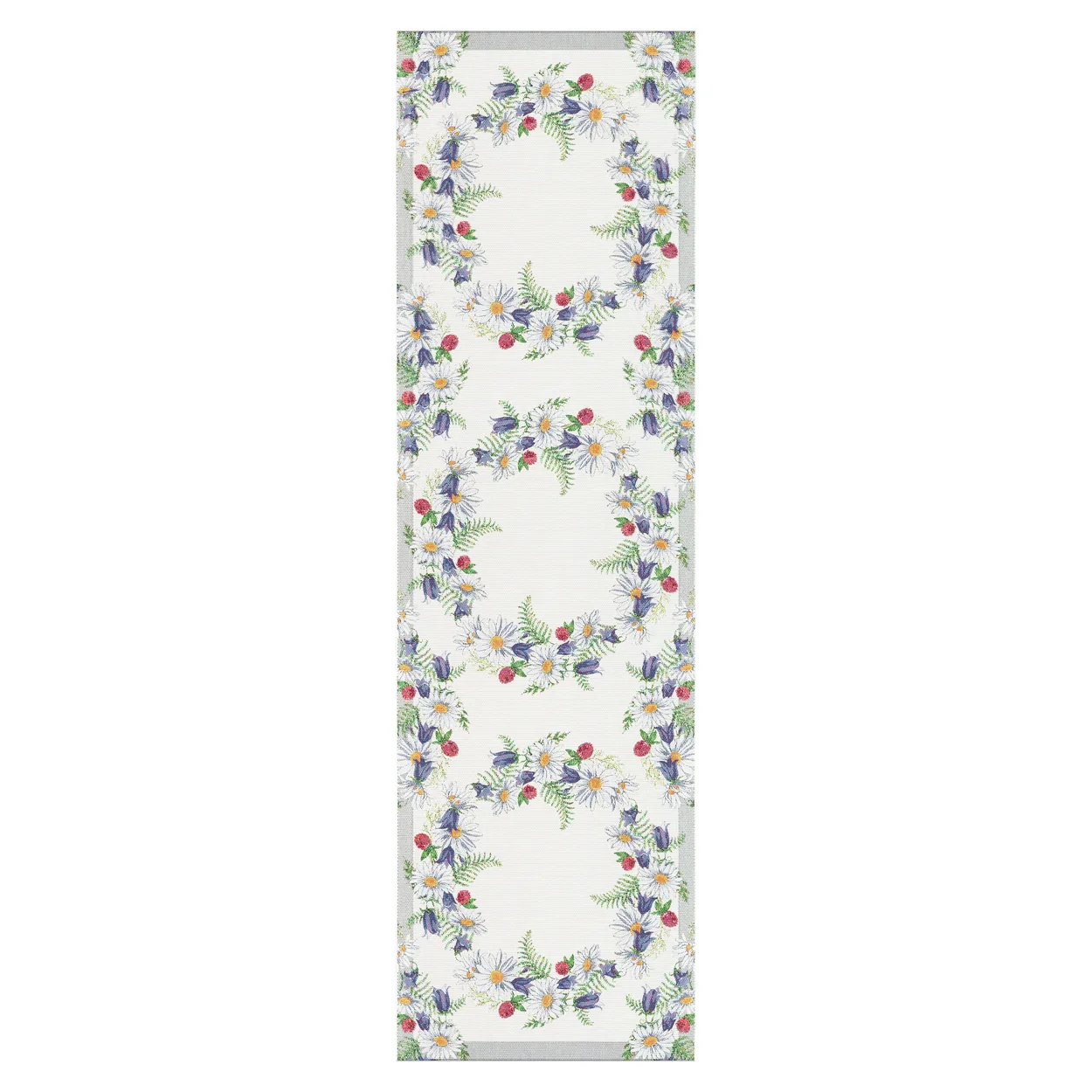 Ekelund Linneväveri Blomkrans table runner 35x120 cm multi