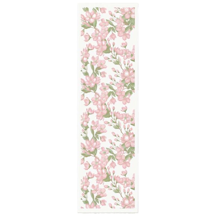 Blommigt tablerunner 35x120 cm - Light pink - Ekelund Linneväveri