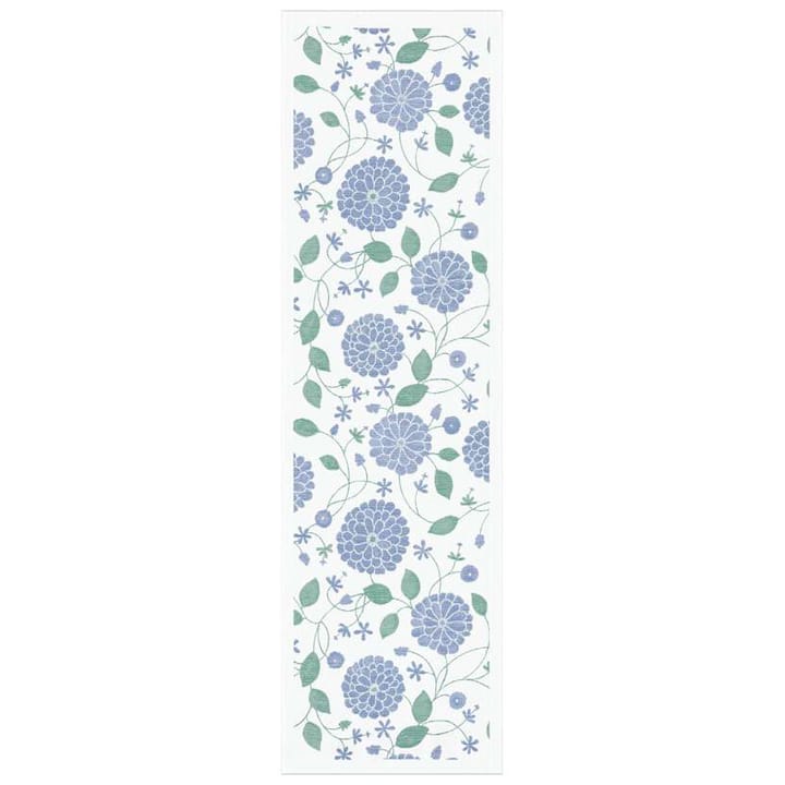 Blomrik tablerunner 35x120 cm - Blue - Ekelund Linneväveri