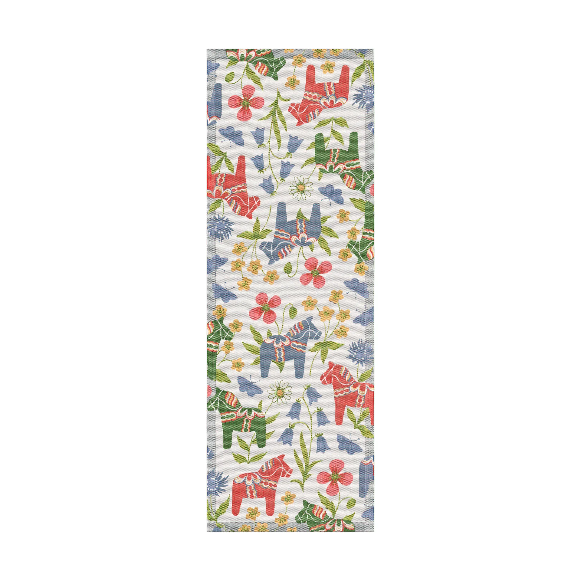 Blomsterhäst table runner 35x100 cm, Multi Ekelund Linneväveri