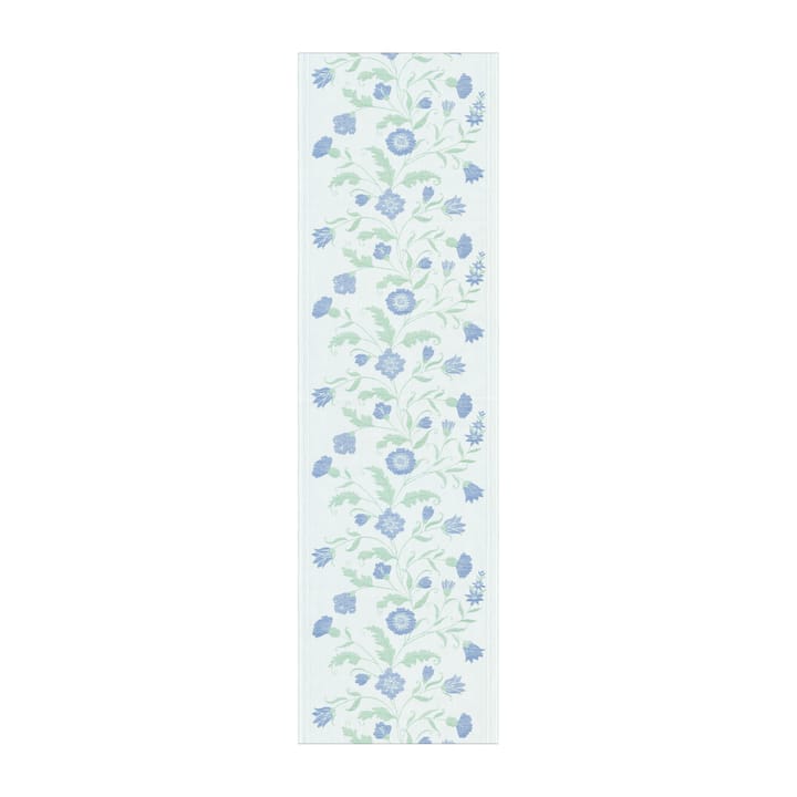 Blue flower runner - 35x120 cm - Ekelund Linneväveri