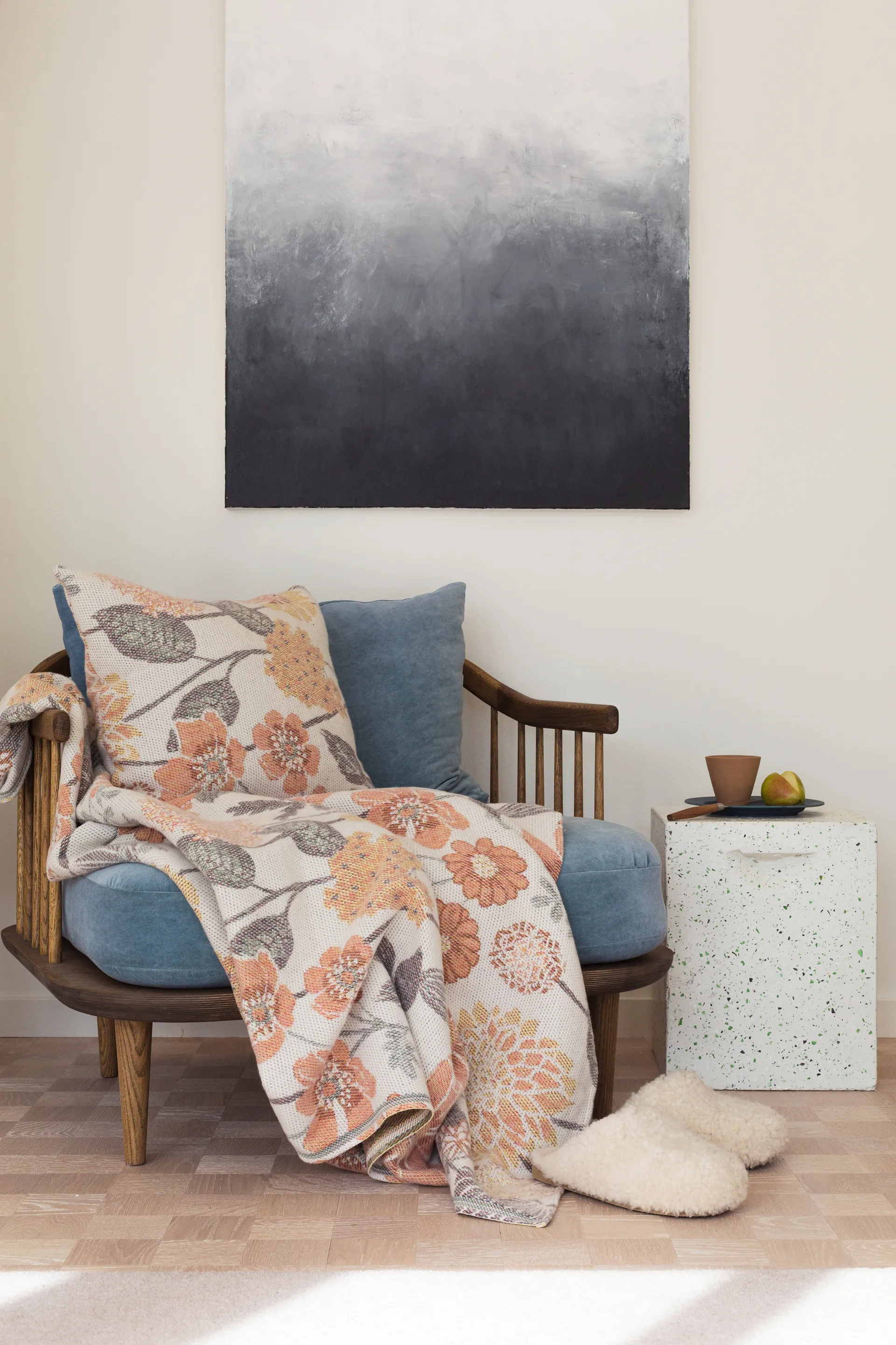 Bodum cotton throw 140x170 cm, Orange Ekelund Linneväveri